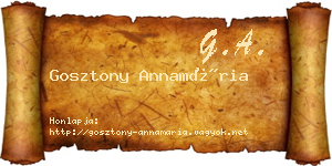 Gosztony Annamária névjegykártya
