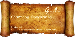 Gosztony Annamária névjegykártya